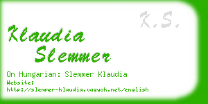 klaudia slemmer business card